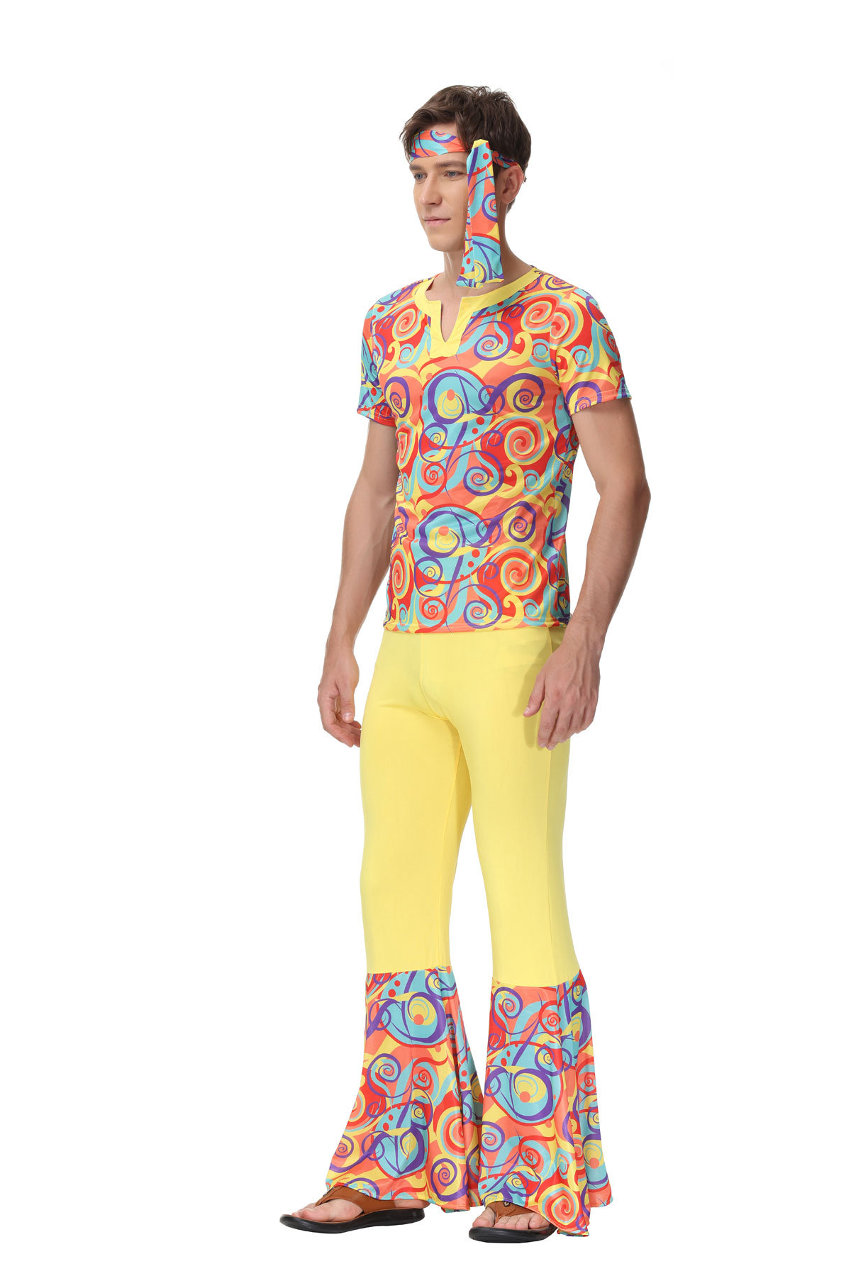 70s Retro Hippie Costume Set Halloween Disco Dance Performance Adult Costume